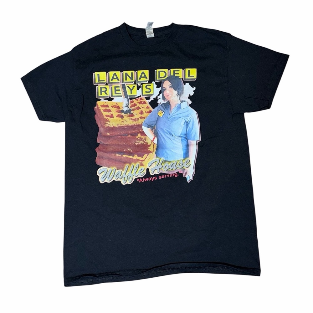 Gildan Black Short-Sleeve Graphic Tee with Yellow & Blue Print